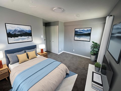 Floor plan for 1 bed, 1 bath, 490 sqft